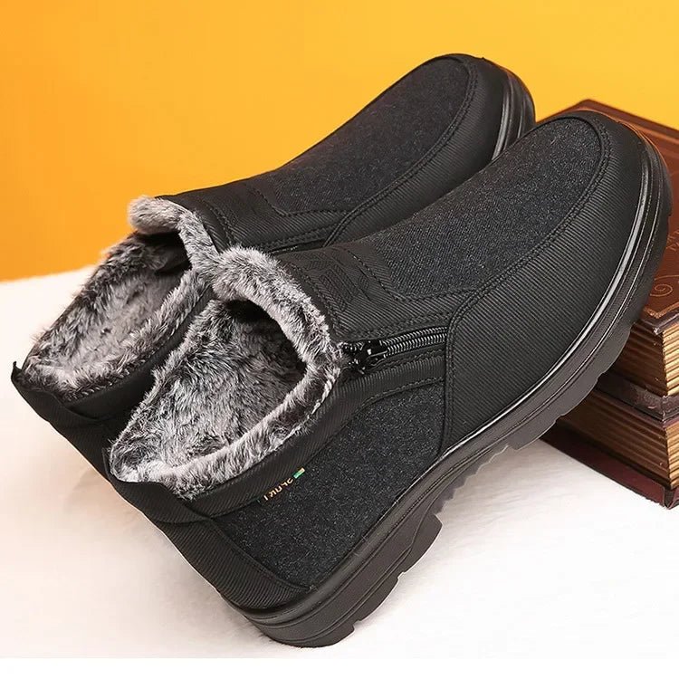 COLDARMOR – Men’s Winter Leather Boots with Thermal Fur Interior and Slip-Resistant Base