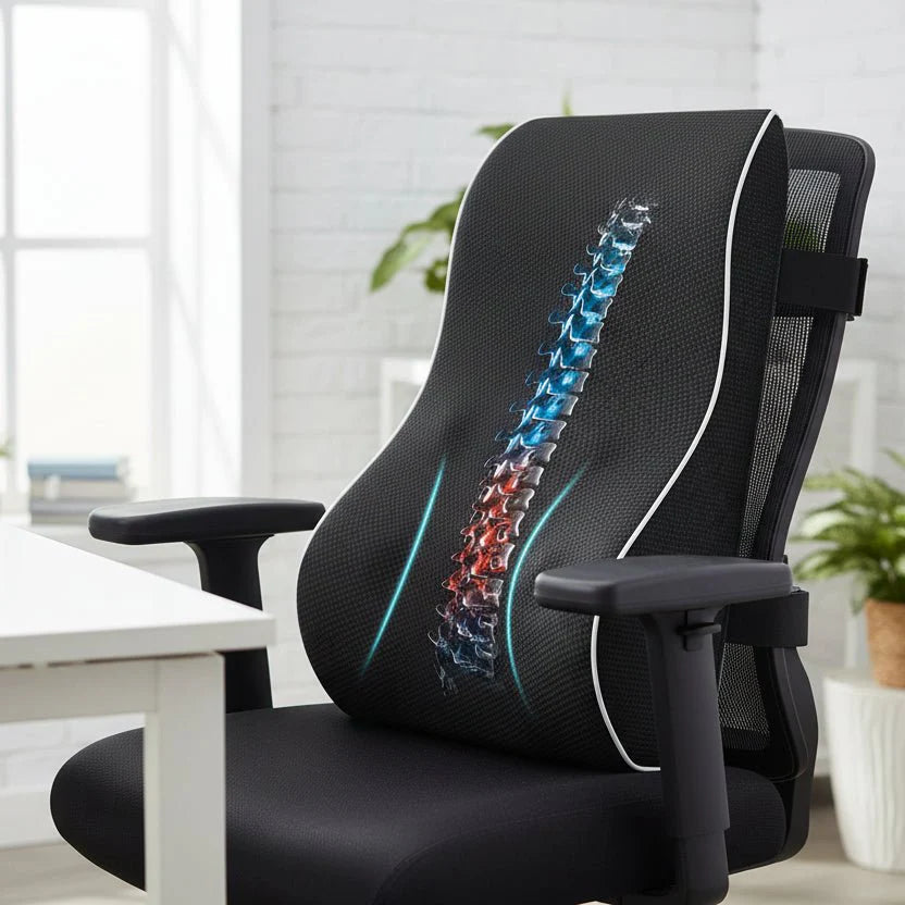 CORESPINE – Memory Foam Lumbar Cushion for Posture & Back Support