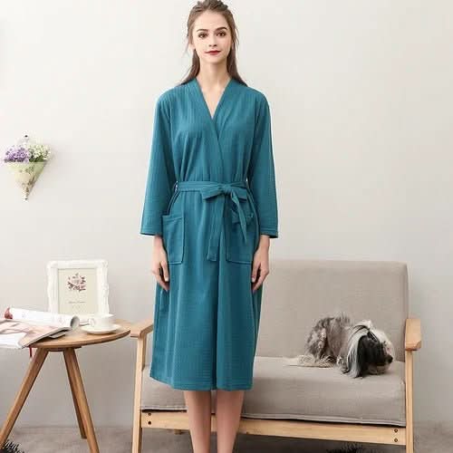 CottonWave – Unisex Waffle Bathrobe Made of Polyester
