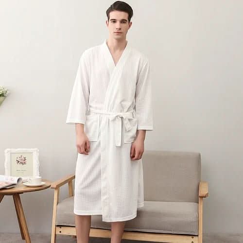 CottonWave – Unisex Waffle Bathrobe Made of Polyester