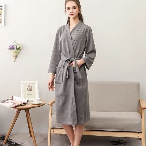 CottonWave – Unisex Waffle Bathrobe Made of Polyester