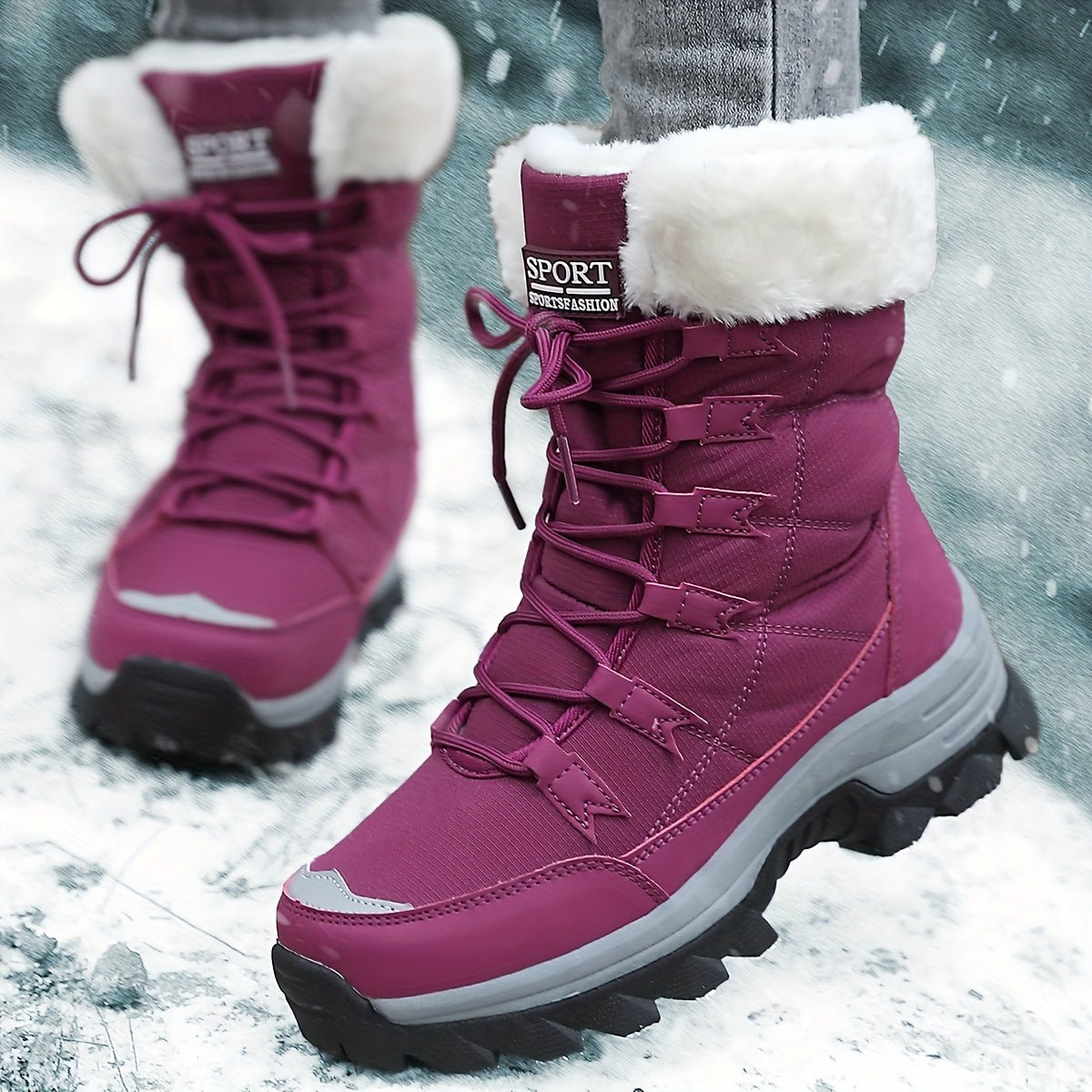 COZYGLIDE – Women's Stylish Winter Ankle Boots with Plush Lining & Non-Skid Sole