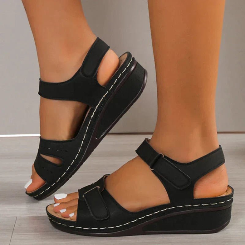 DAYARA – Women’s Adjustable Red Sandals with Eco-Friendly Leather