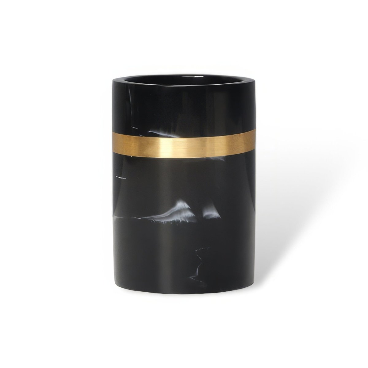 DECORVA – Elegant Black Marble Accent Tray for Luxury Bathroom Decor
