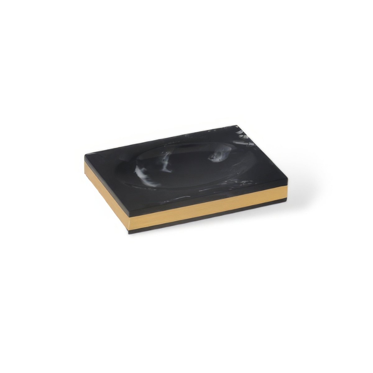 DECORVA – Elegant Black Marble Accent Tray for Luxury Bathroom Decor