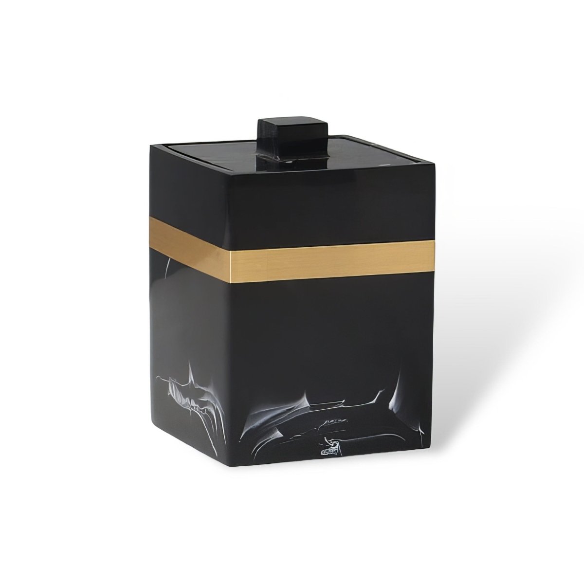 DECORVA – Elegant Black Marble Accent Tray for Luxury Bathroom Decor