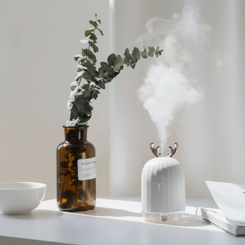 DEERSOFT – Mini Deer Humidifier, Ultra Quiet with Color LED Lights & Automatic Shutdown