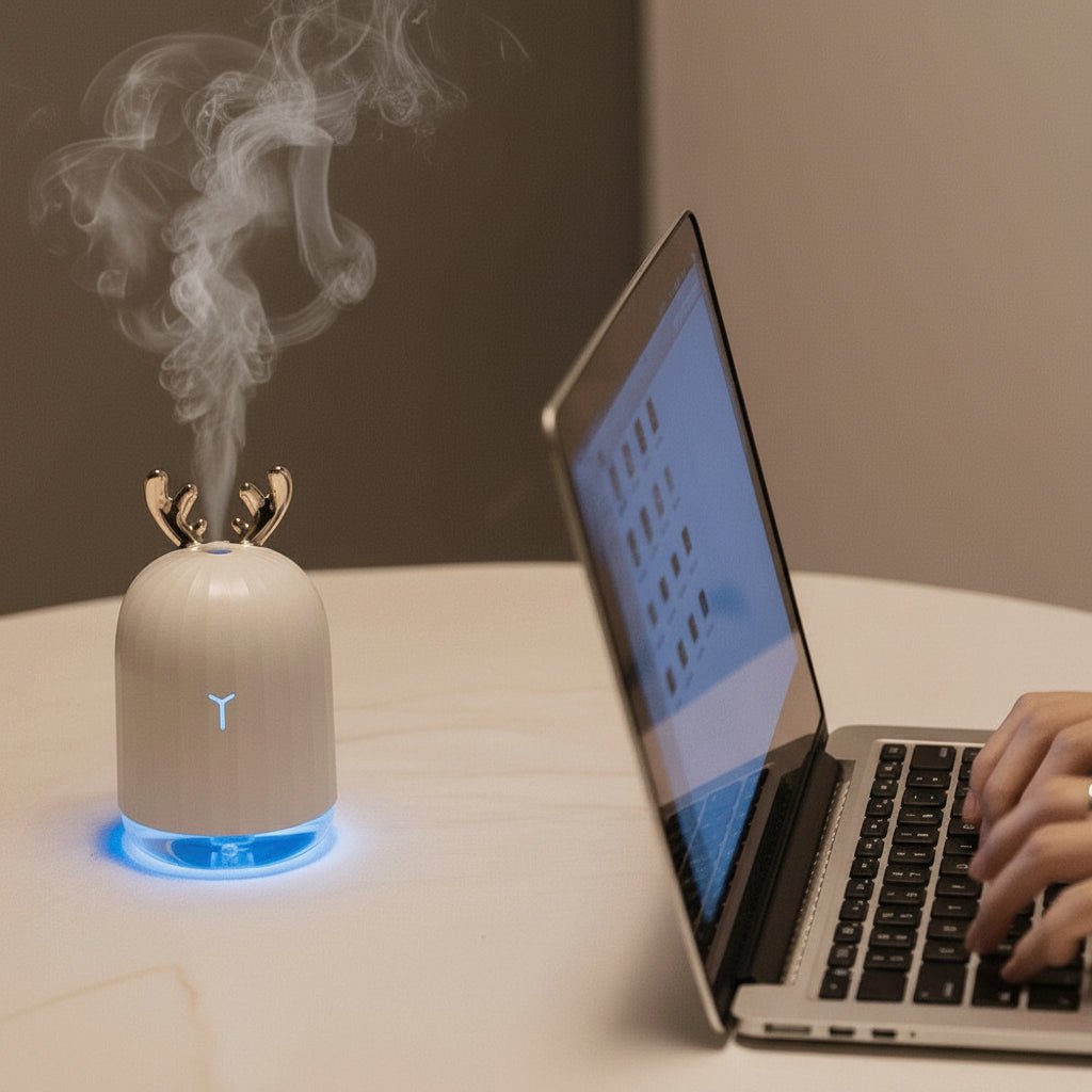 DEERSOFT – Mini Deer Humidifier, Ultra Quiet with Color LED Lights & Automatic Shutdown