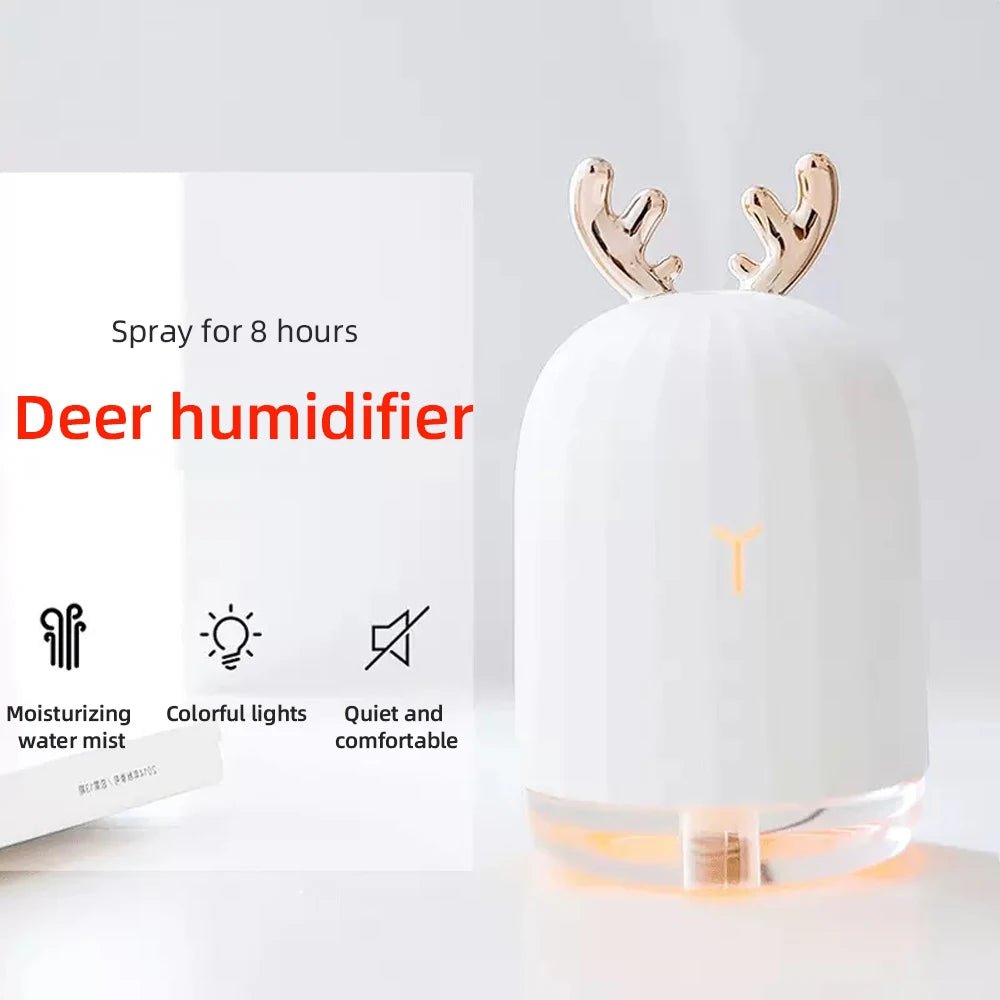DEERSOFT – Mini Deer Humidifier, Ultra Quiet with Color LED Lights & Automatic Shutdown