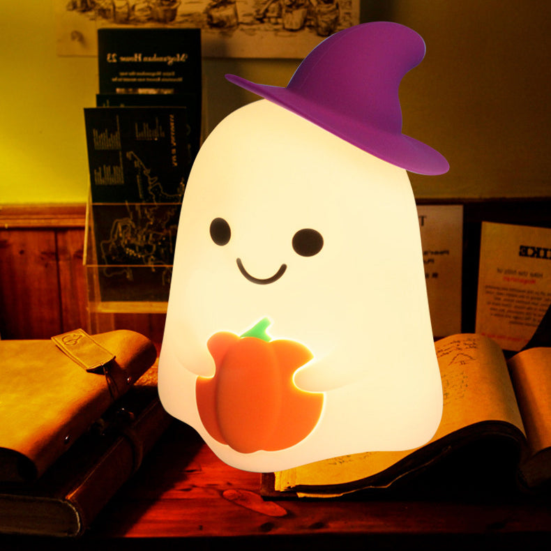 Squishy Silicone Ghost Pumpkin LED Night Light - Perfect Gift for Kids and Girls