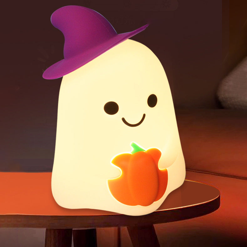 Squishy Silicone Ghost Pumpkin LED Night Light - Perfect Gift for Kids and Girls