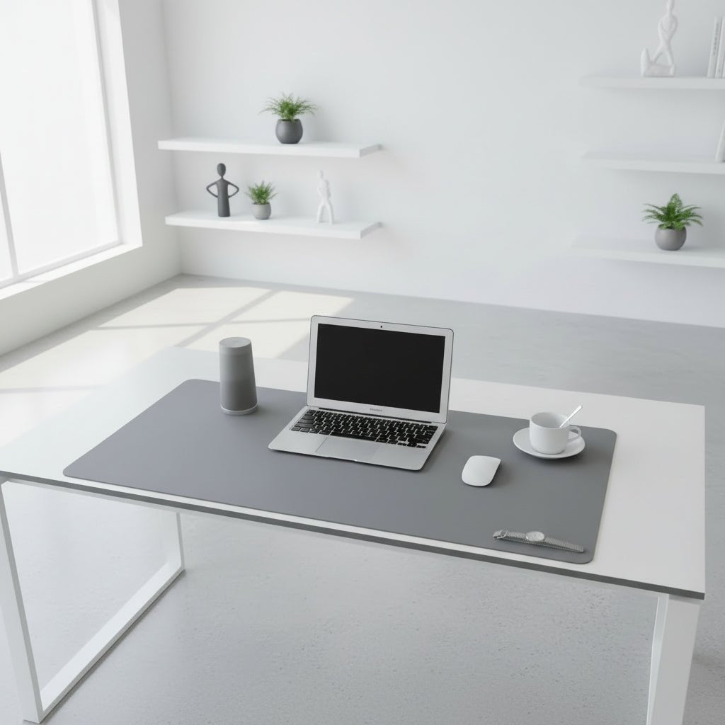 DESKELUX – Premium PU Leather Desk Mat Waterproof Desk Pad with Non-Slip Backing