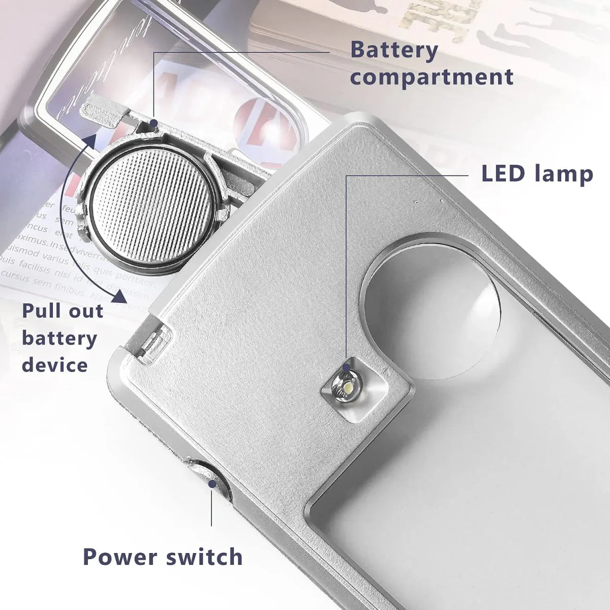 DETAILGLOW – LED Pocket Magnifying Glass with 3X/6X Precision Zoom