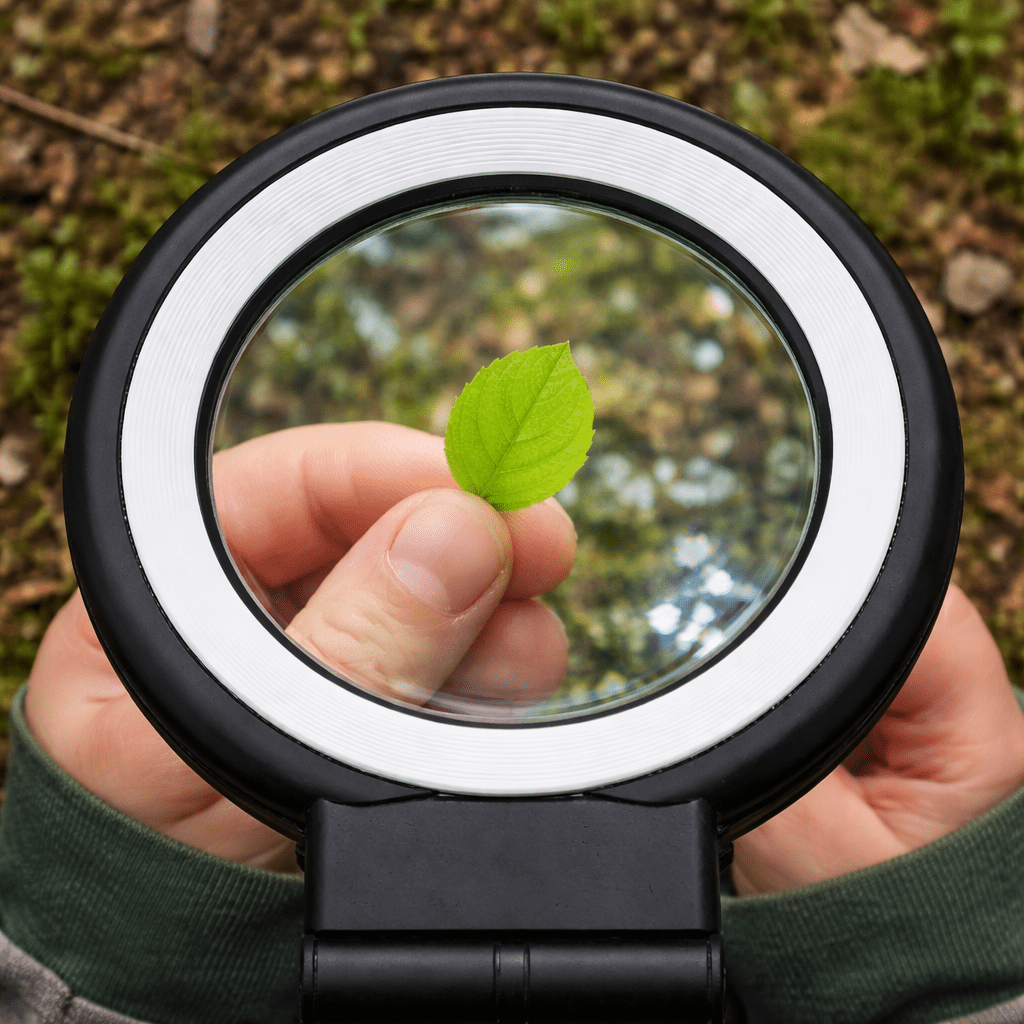DETAILMAX – High-Power Foldable Magnifying Glass with 10X/30X & 18 LED Lights