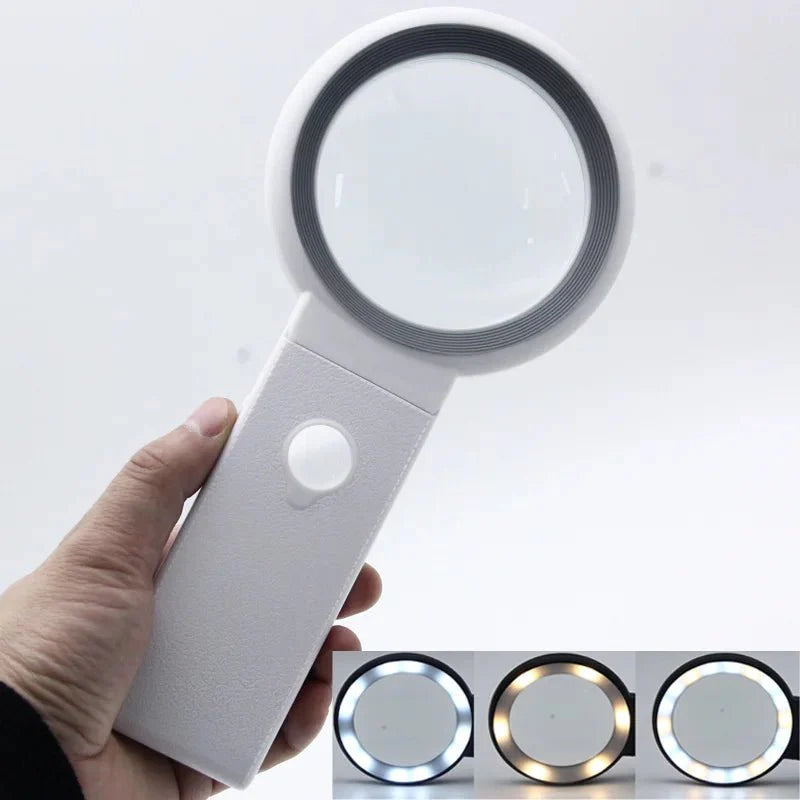 DETAILMAX – High-Power Foldable Magnifying Glass with 10X/30X & 18 LED Lights