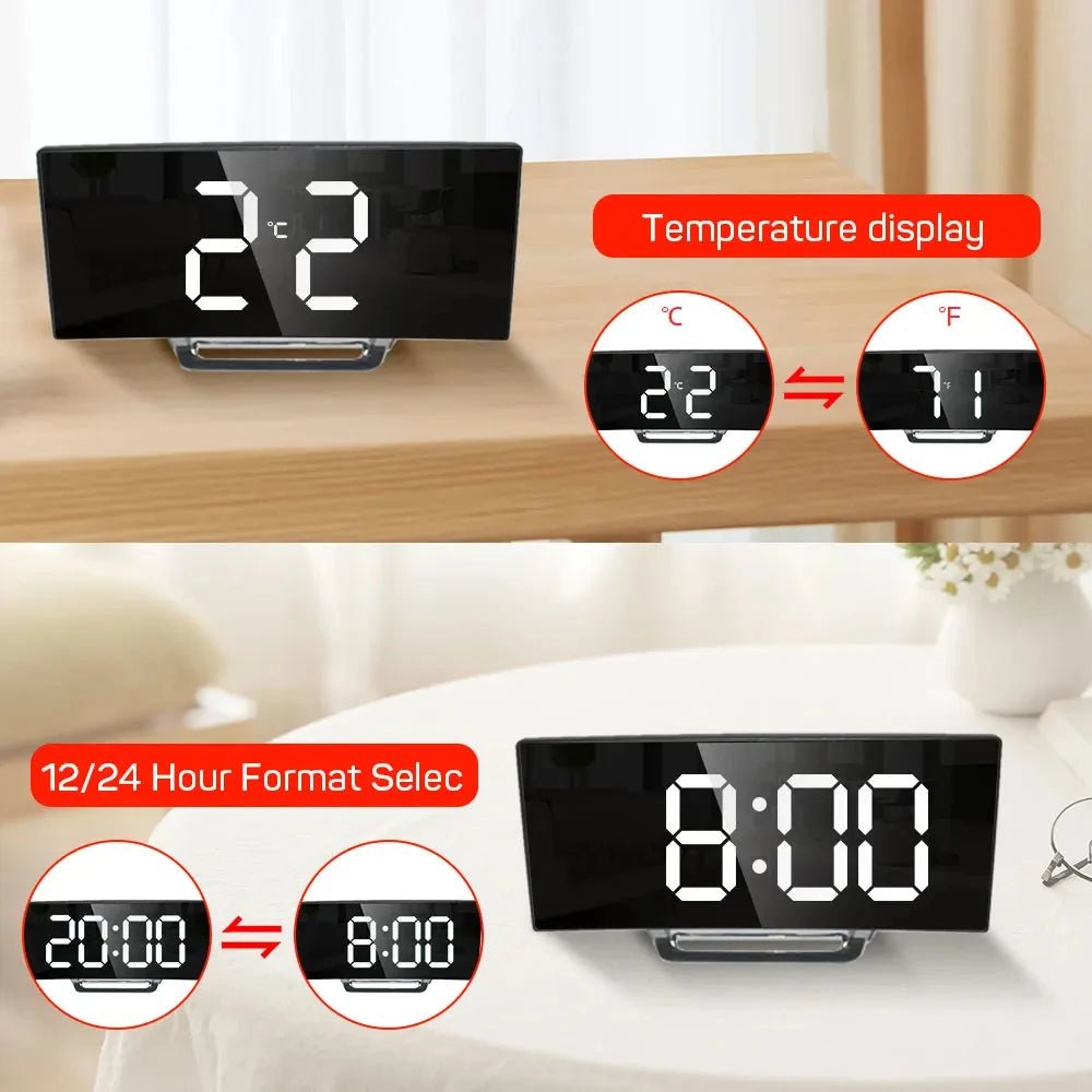 DIGITRACK – Sleek Digital Alarm Clock with Large LED Display & Noiseless Design