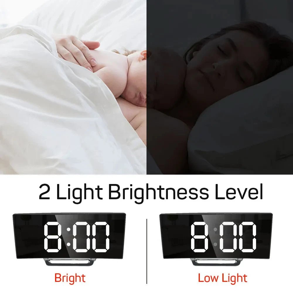 DIGITRACK – Sleek Digital Alarm Clock with Large LED Display & Noiseless Design
