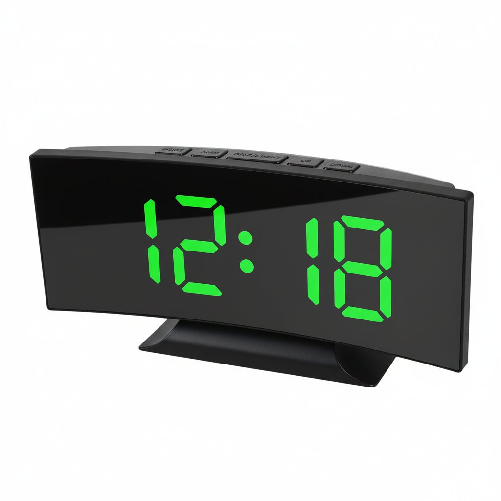 DIGITRACK – Sleek Digital Alarm Clock with Large LED Display & Noiseless Design