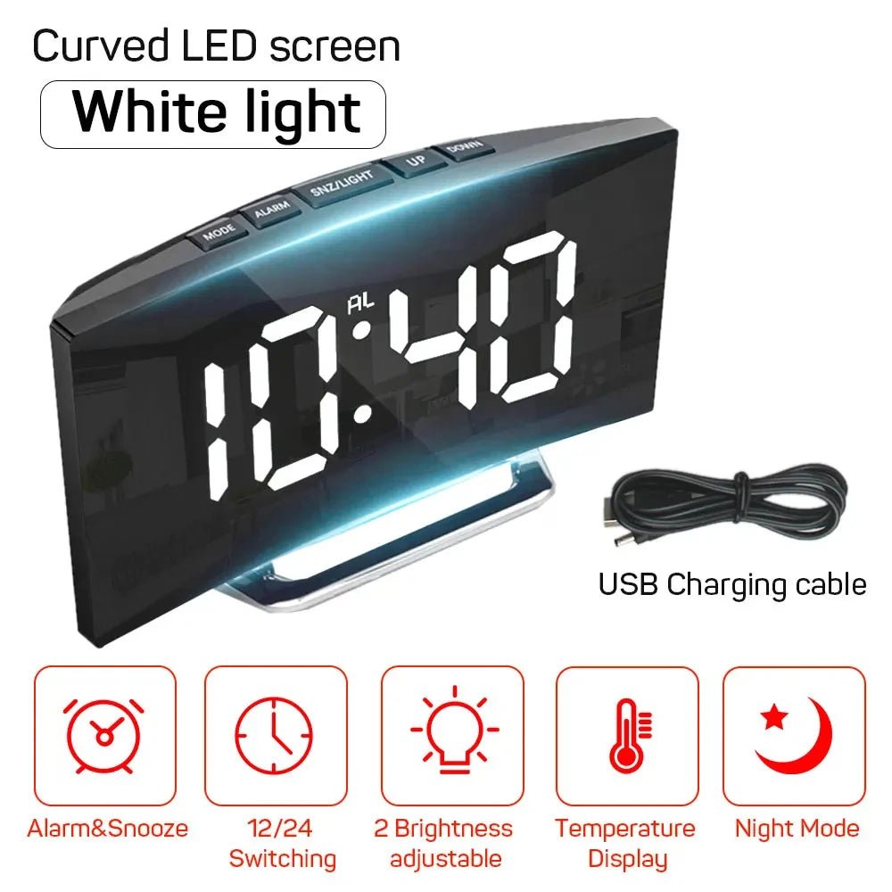 DIGITRACK – Sleek Digital Alarm Clock with Large LED Display & Noiseless Design
