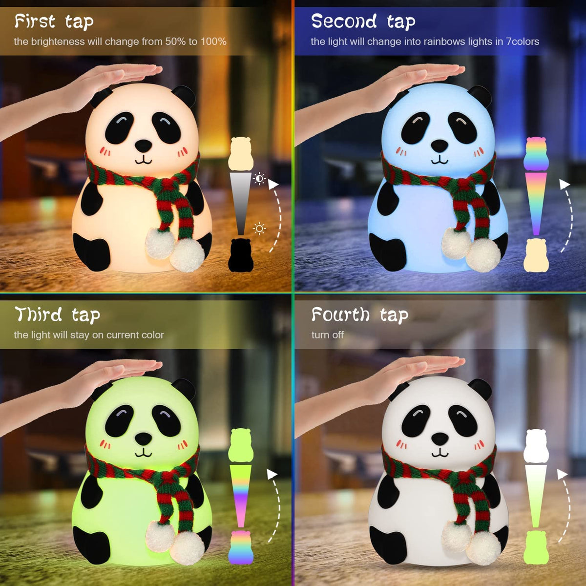 Cute Panda Silicone Night Lamp | Soft Glow LED Lamp for Kids' Bedrooms