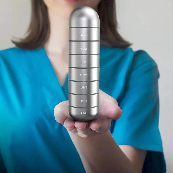 DOSEVAULT – Waterproof Aluminum Weekly Pill Organizer with Large Storage