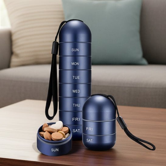 DOSEVAULT – Waterproof Aluminum Weekly Pill Organizer with Large Storage