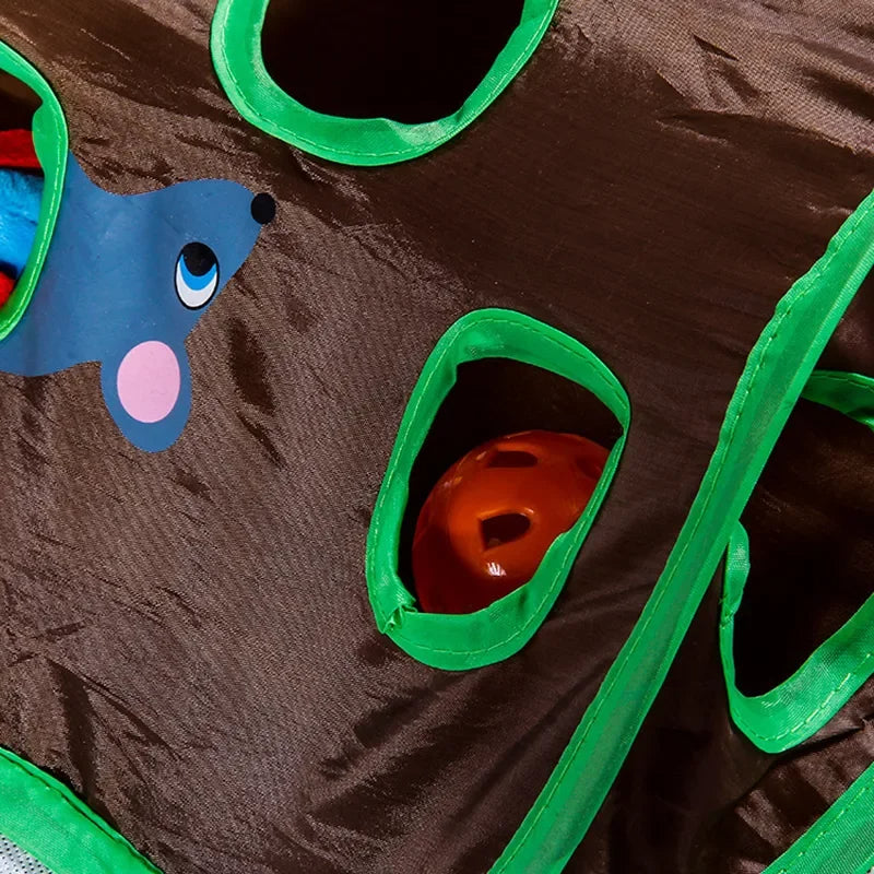 9-Hole Tunnel Cat Mice Game
