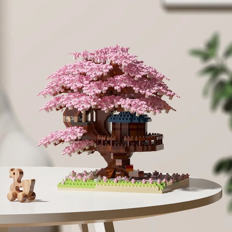 DREAMBLOOM – Cherry Blossom Treehouse Micro Building Set for Imaginative Play