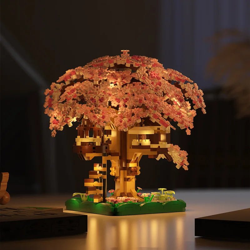 DREAMBLOOM – Cherry Blossom Treehouse Micro Building Set for Imaginative Play
