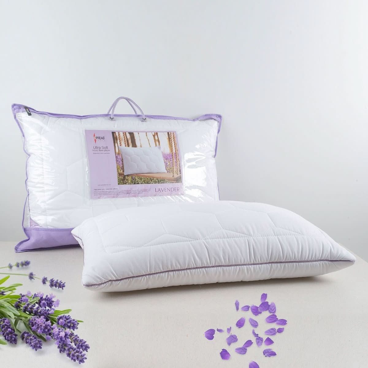 Luméa Lavender Suede Sleep Pillow | Anti-bacterial, hypoallergenic pillow for sensitive skin