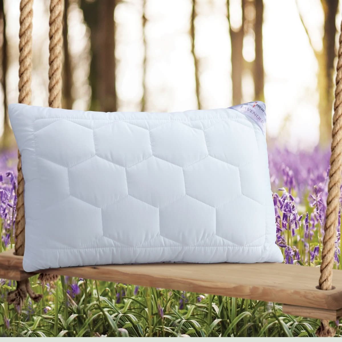 Luméa Lavender Suede Sleep Pillow | Anti-bacterial, hypoallergenic pillow for sensitive skin