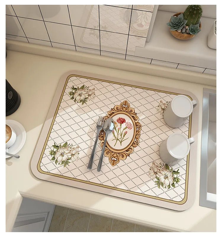 DRIPLESS – Diatomite Kitchen Draining Mat with Rapid Evaporation Design