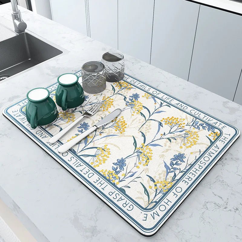 DRIPLESS – Diatomite Kitchen Draining Mat with Rapid Evaporation Design