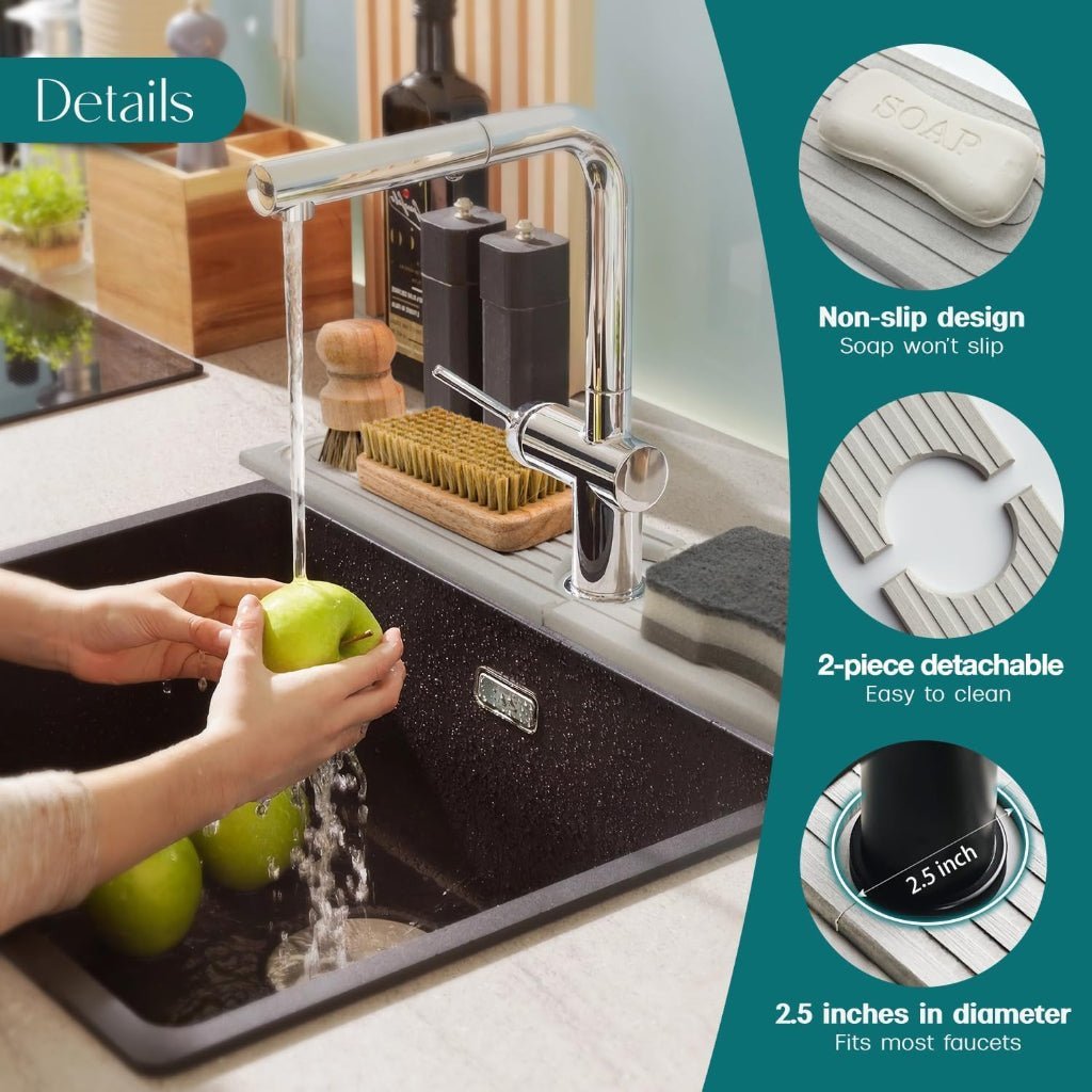 DRYBASE – Ultra-Absorbent Diatomite Drying Mat for Cleaner Sink Spaces