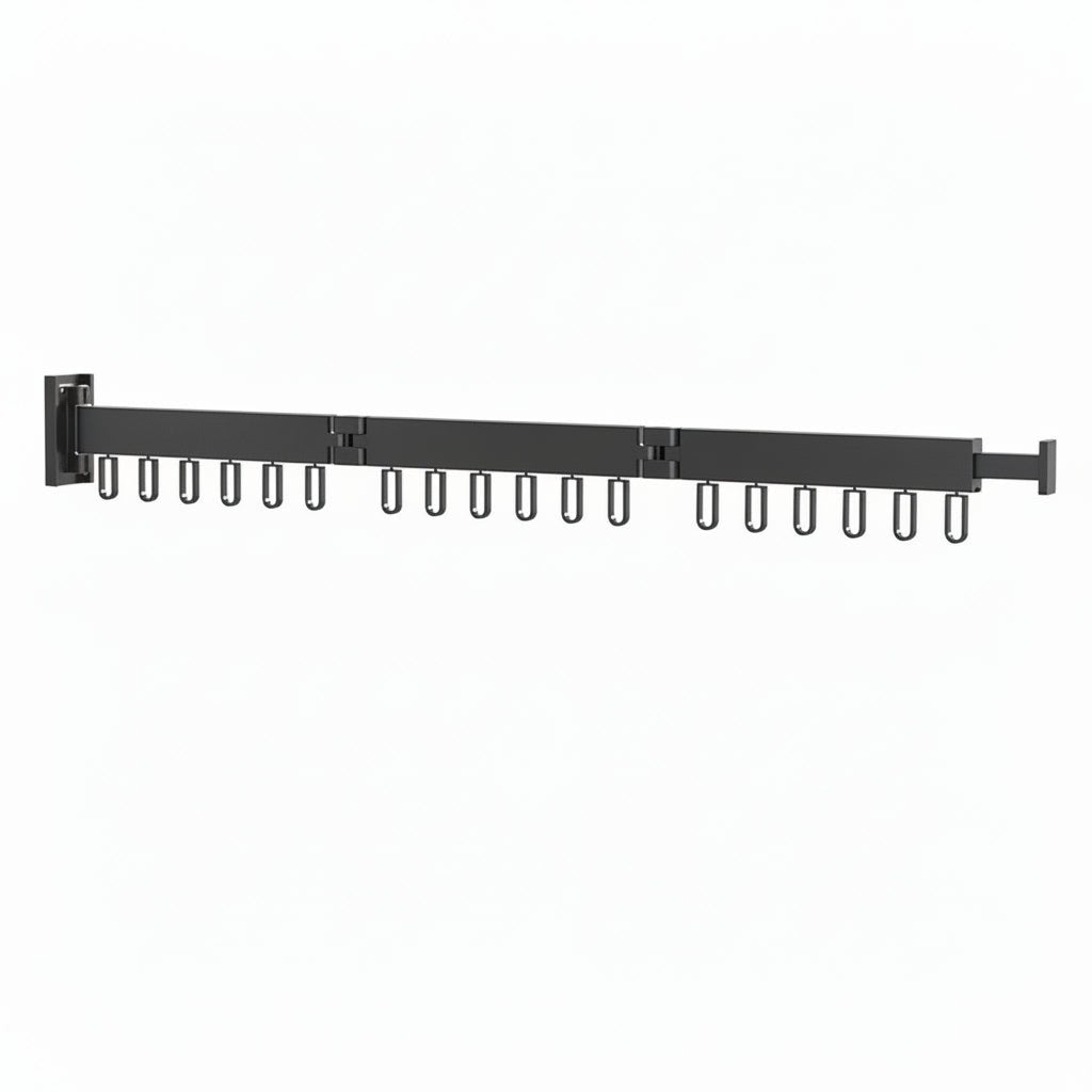 DRYFOLD – Wall-Mounted Retractable Clothes Dryer with Folding Hanger Design