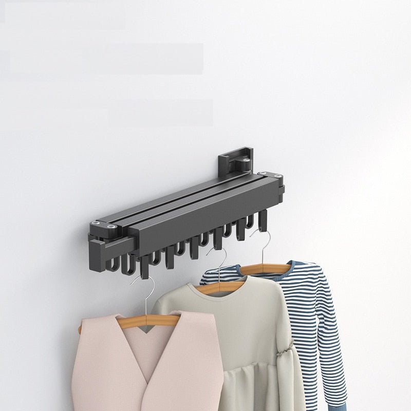 DRYFOLD – Wall-Mounted Retractable Clothes Dryer with Folding Hanger Design