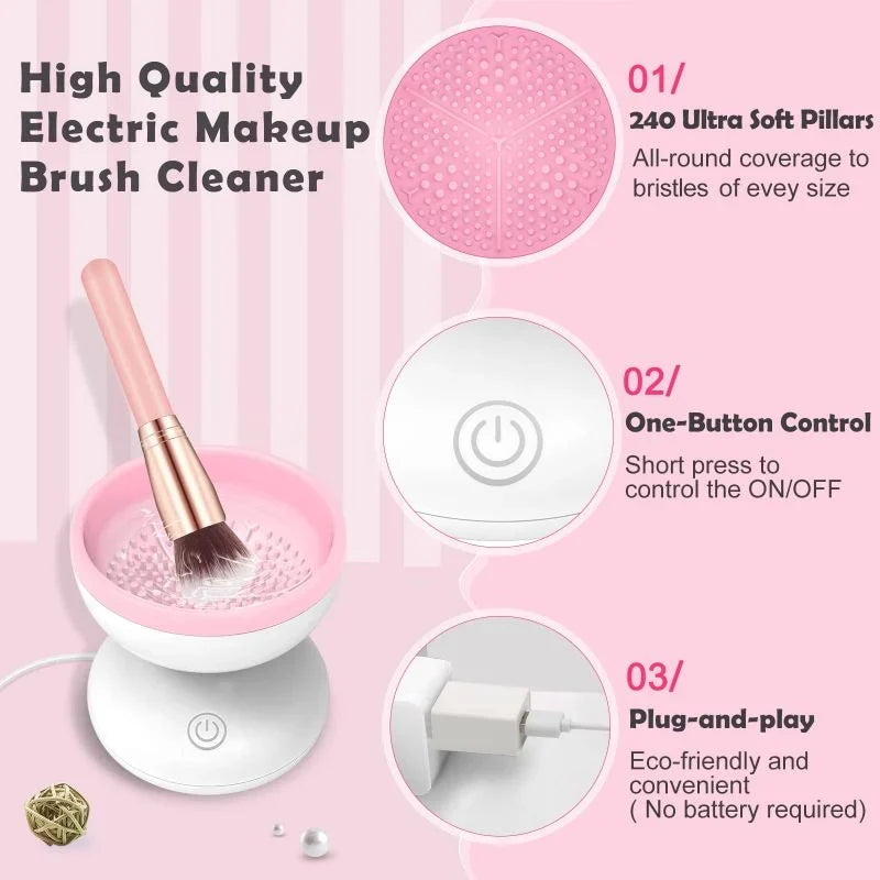 Electric Makeup Brush Cleaner, Automatic, USB, Deep Cleaning