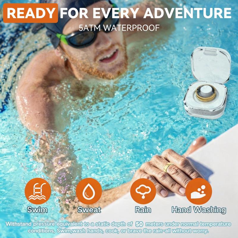 Smart Ring Activity and Sleep Tracker with Heart Rate, Blood Oxygen and Temperature Monitoring