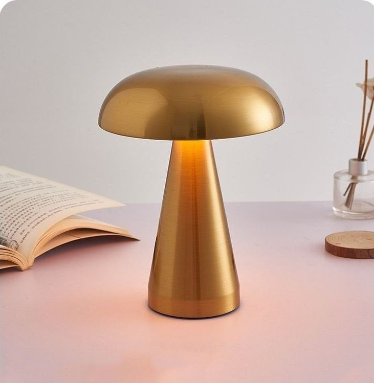 Rechargeable Mushroom Cordless Table Lamp with 3-Color Touch Sensor