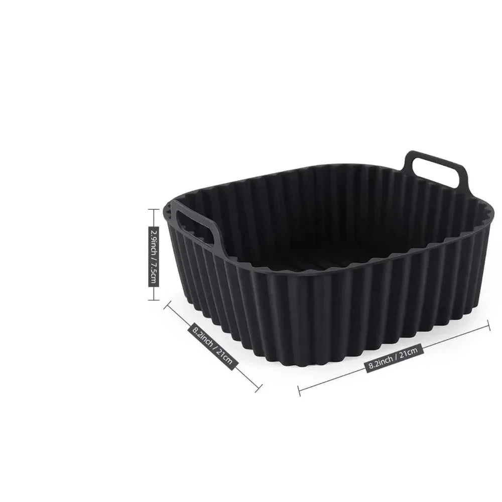 EASYFRY LINER – Premium Silicone Air Fryer Liners, Non-Stick Square Mats for 4–7 QT Ovens