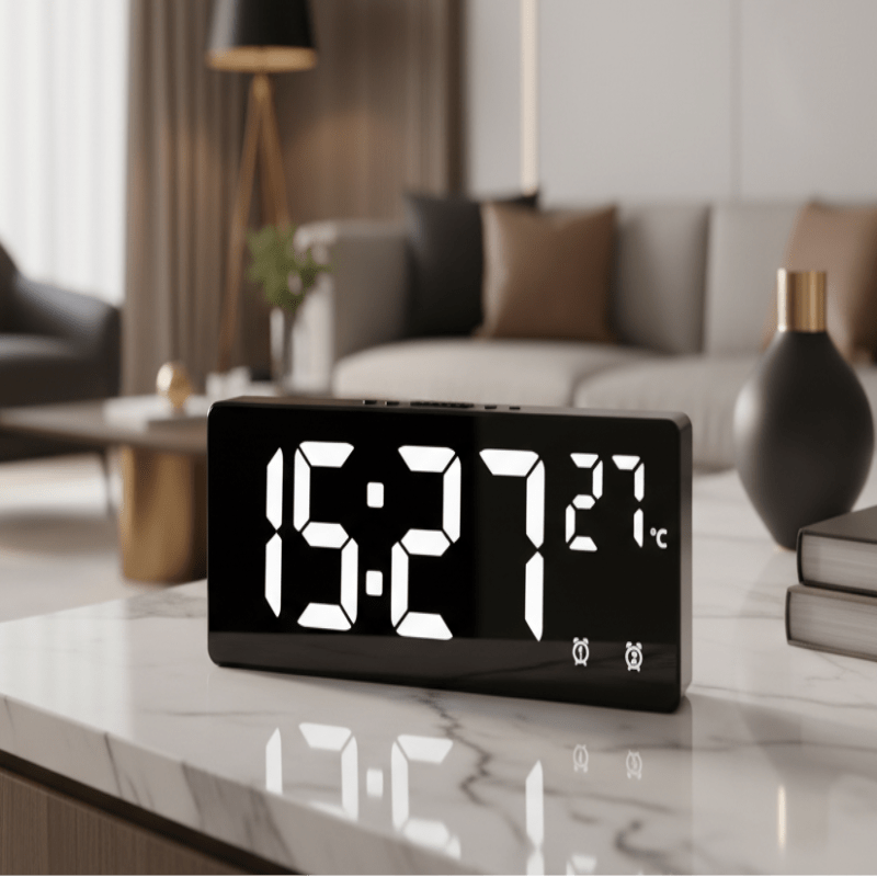ECHOSYNC – Voice Control Digital Alarm Clock with Dual Alarms