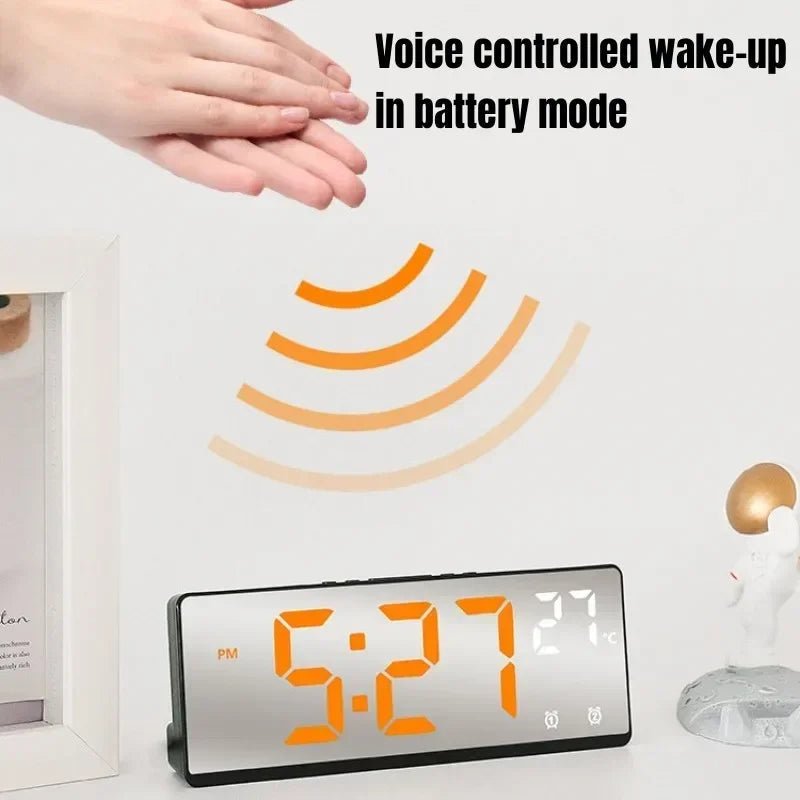 ECHOSYNC – Voice Control Digital Alarm Clock with Dual Alarms