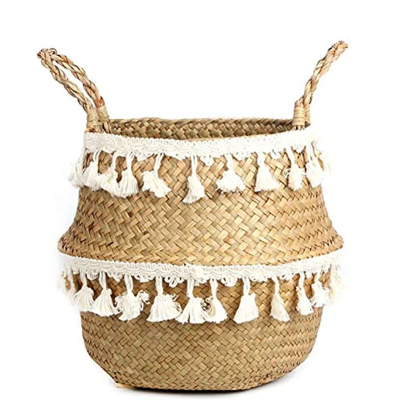 ECOCRAFT – Handmade Bamboo Wicker Basket Foldable Storage and Planter