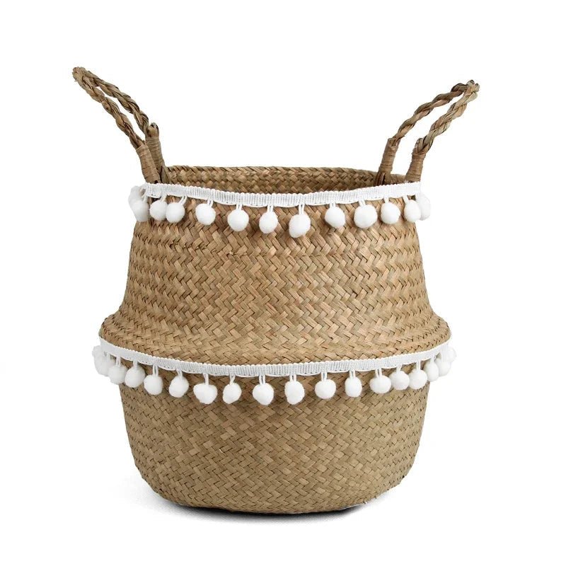 ECOCRAFT – Handmade Bamboo Wicker Basket Foldable Storage and Planter