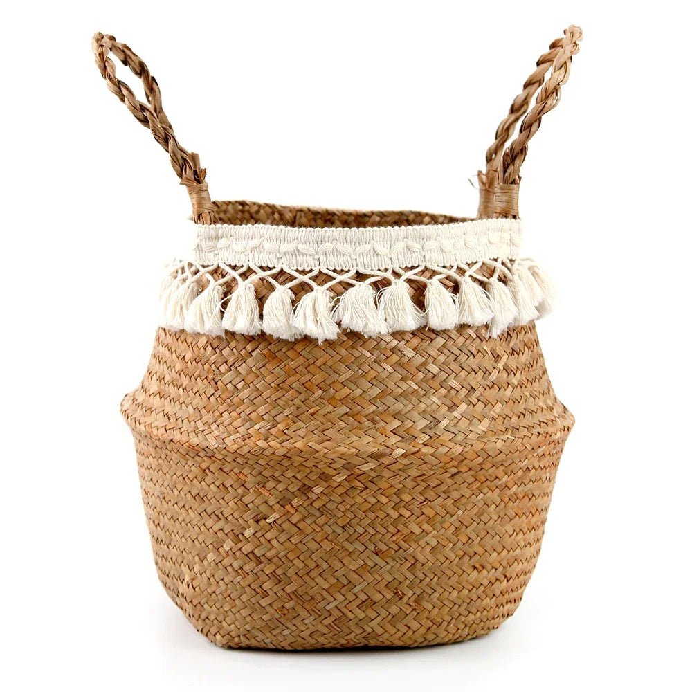 ECOCRAFT – Handmade Bamboo Wicker Basket Foldable Storage and Planter