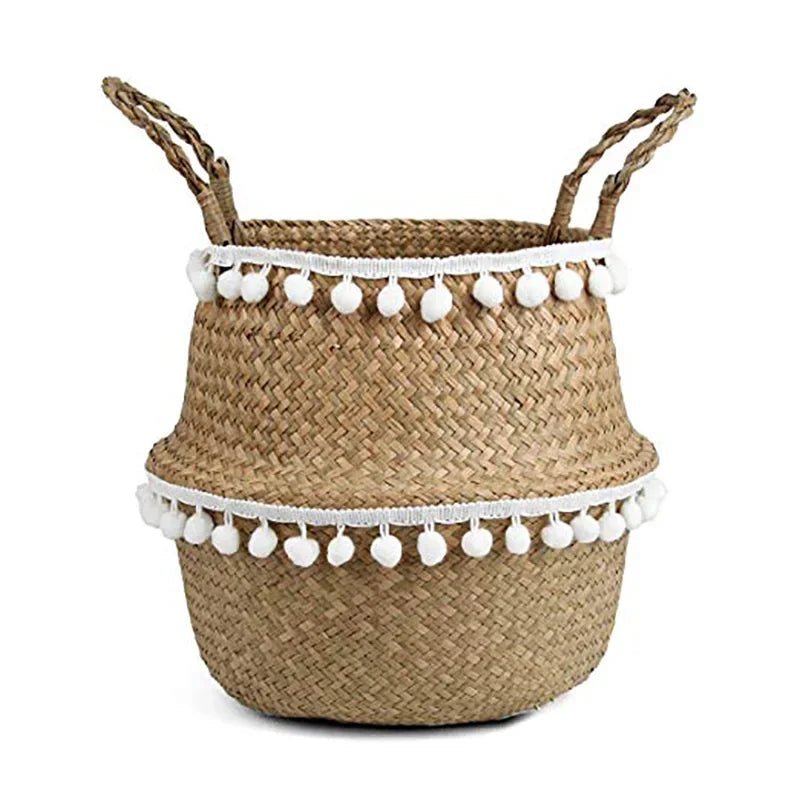 ECOCRAFT – Handmade Bamboo Wicker Basket Foldable Storage and Planter