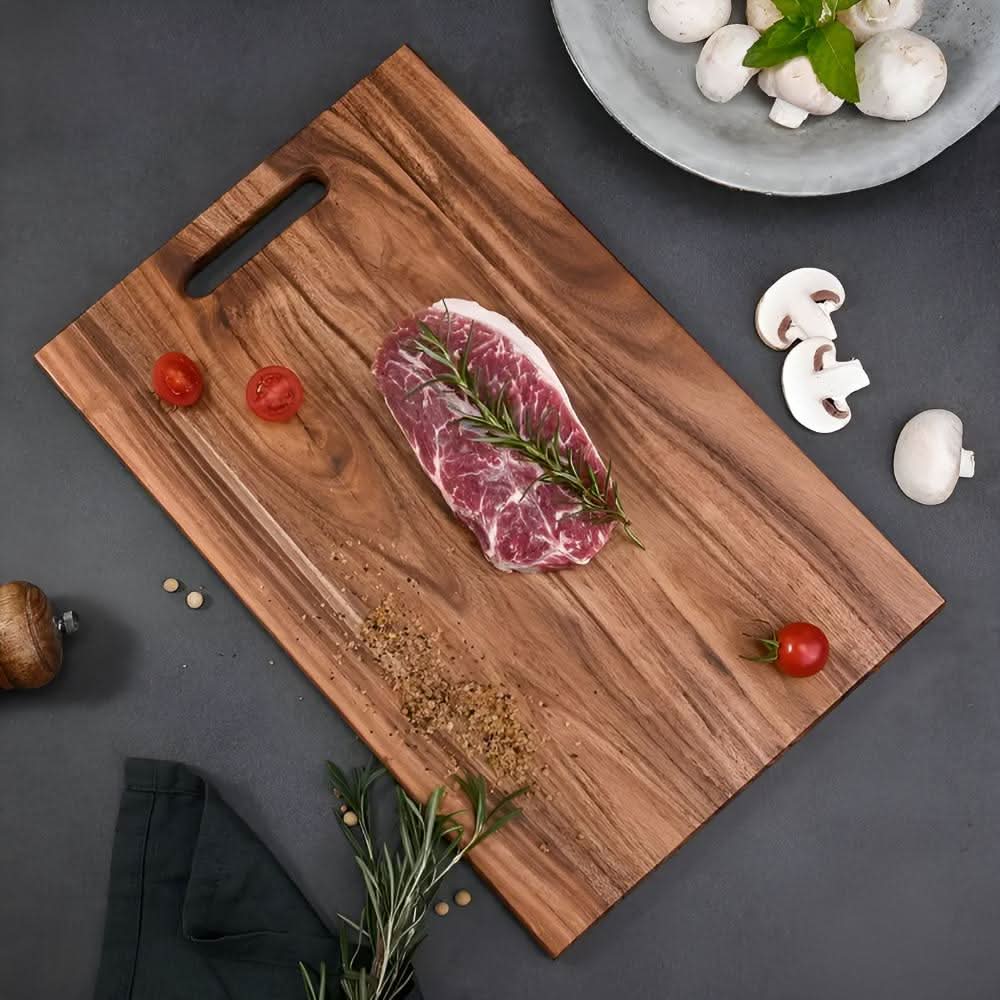 ECOSLICE – Sustainable Acacia Wood Cutting Board with Antibacterial Surface