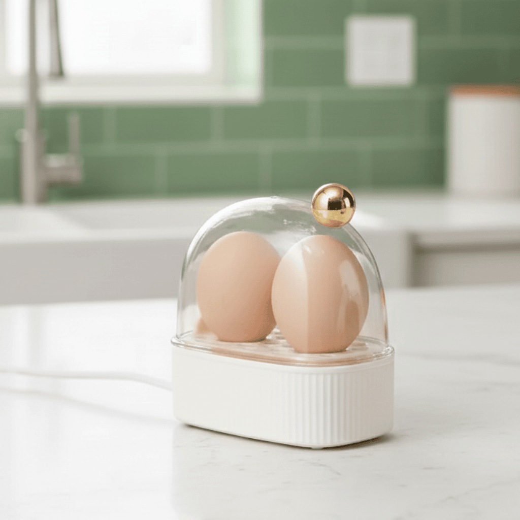 EGGFLAIR – Electric Egg Boiler & Poacher with 3 Cooking Settings for Easy Breakfast Prep