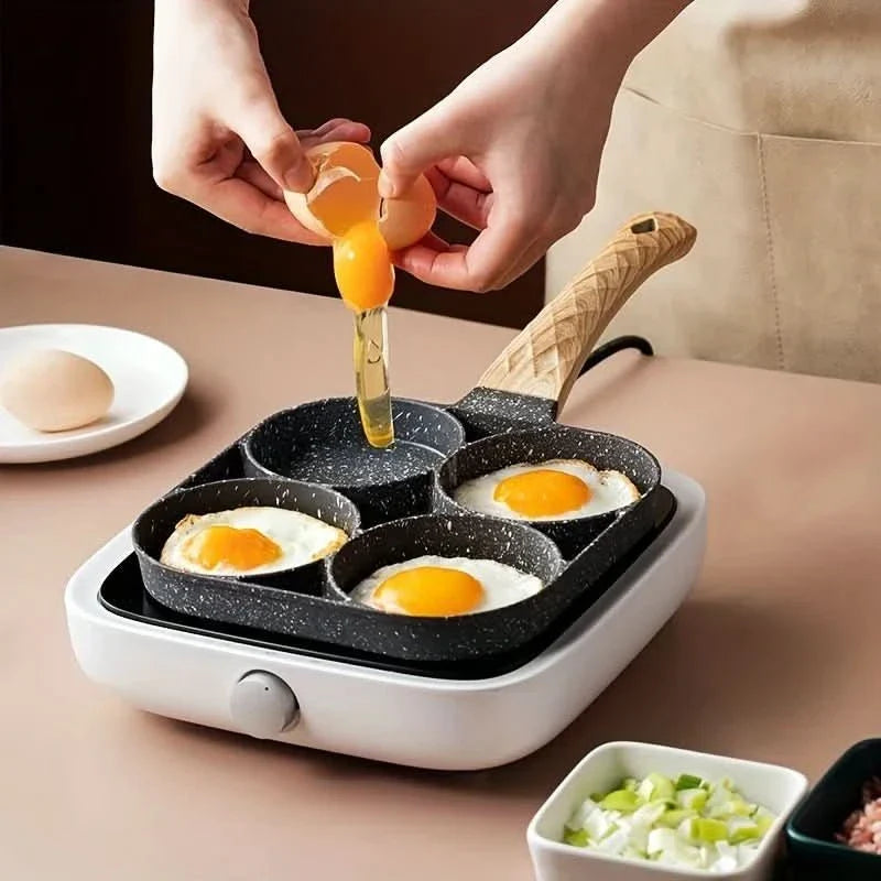 ChefVerra Non-Stick Omelette Pan | 4-hole frying pan for eggs, pancakes, and burgers