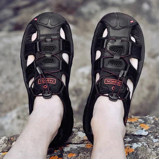 ELEGANCEURBAN – Men’s Closed Toe Walking Sandals with Adjustable Fit